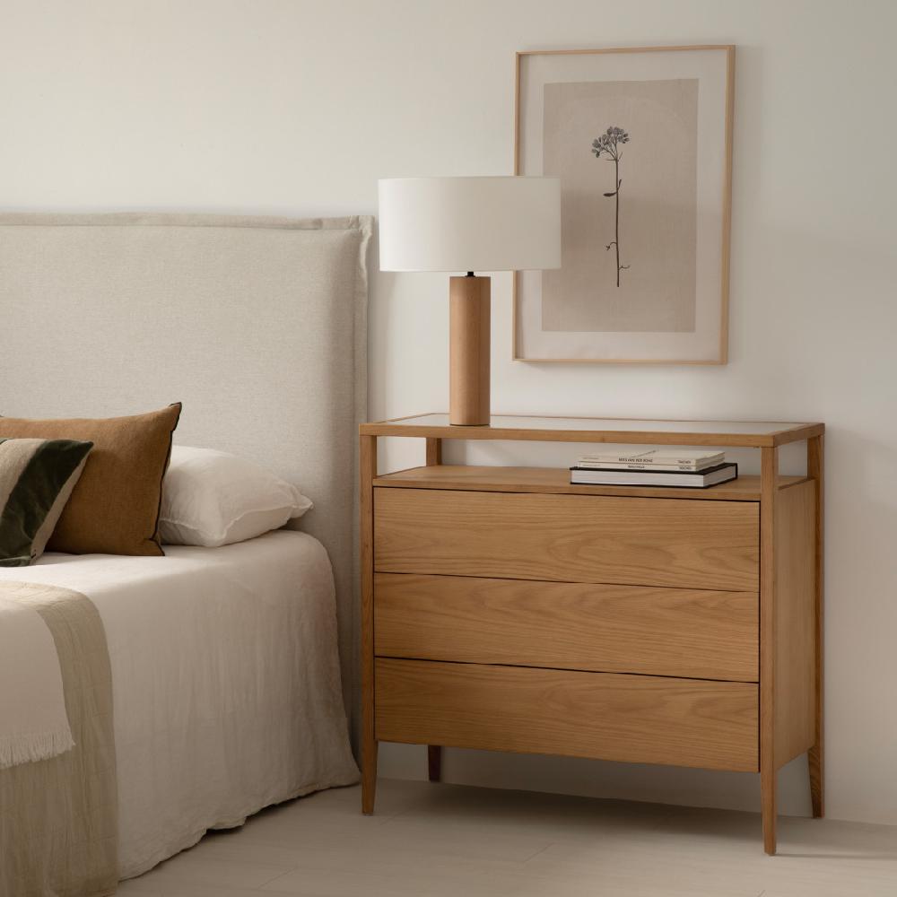 kenay home Cómoda roble 3 cajones