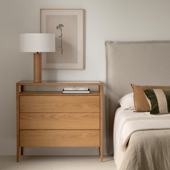 kenay home Cómoda roble 3 cajones Grandes ahorros