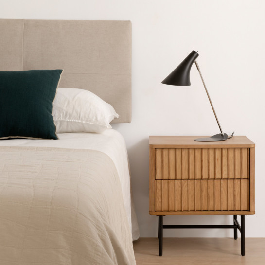 kenay home Mesita de noche roble 2 cajones Precio ultrabajo