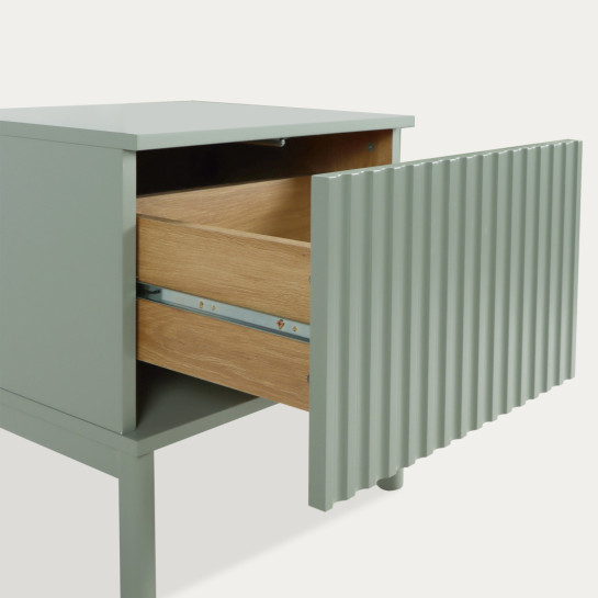 kenay home Mesita de noche verde invierno 1 cajón Devoluciones gratuitas
