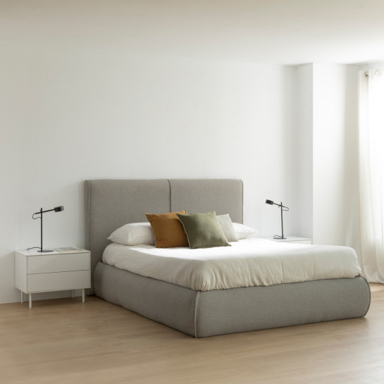 kenay home Cama tapizada gris 150 En línea