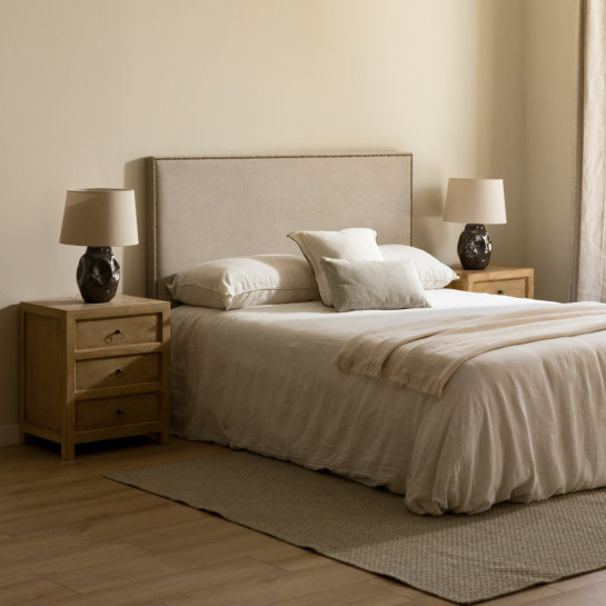 kenay home Cabecero tapizado 150/160 perla Rebajas