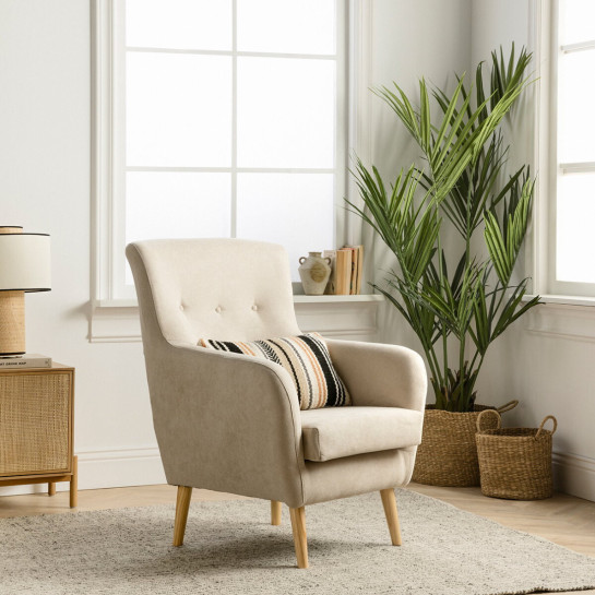 kenay home Butaca tapizada beige Rebajas online