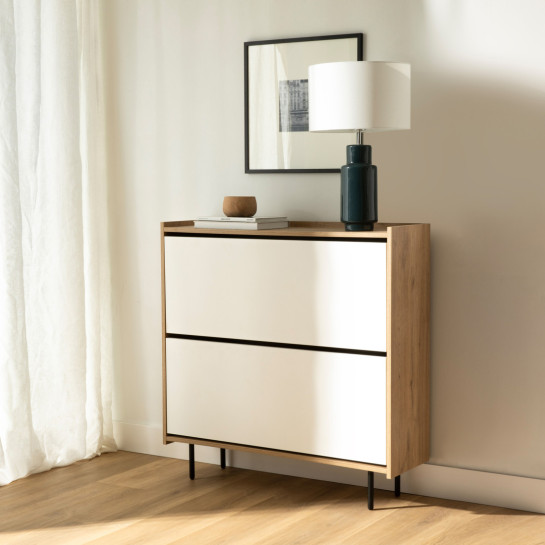 kenay home Zapatero blanco y natural Rebajas
