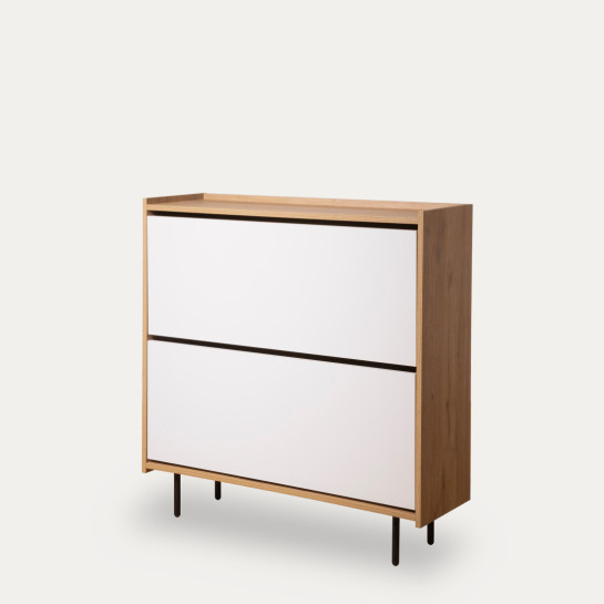 kenay home Zapatero blanco y natural Rebajas