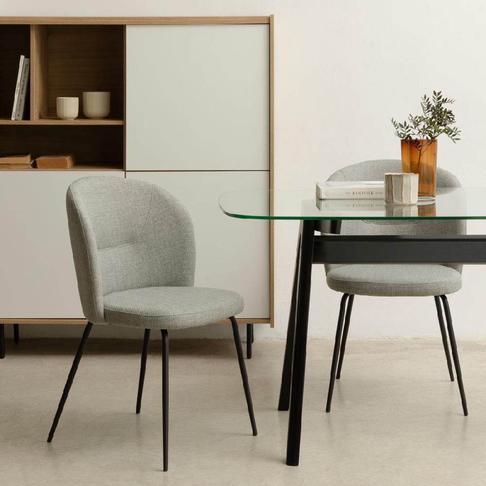 kenay home Silla tapizada gris Rebajas de fábrica