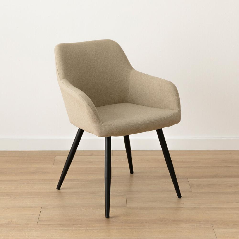 kenay home Silla tapizada beige patas negras Mejor oferta