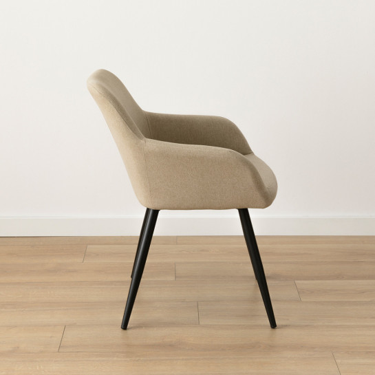 kenay home Silla tapizada beige patas negras Mejor oferta