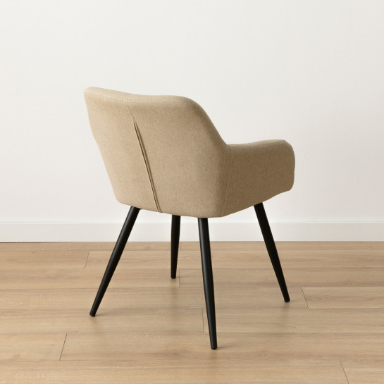 kenay home Silla tapizada beige patas negras Mejor oferta