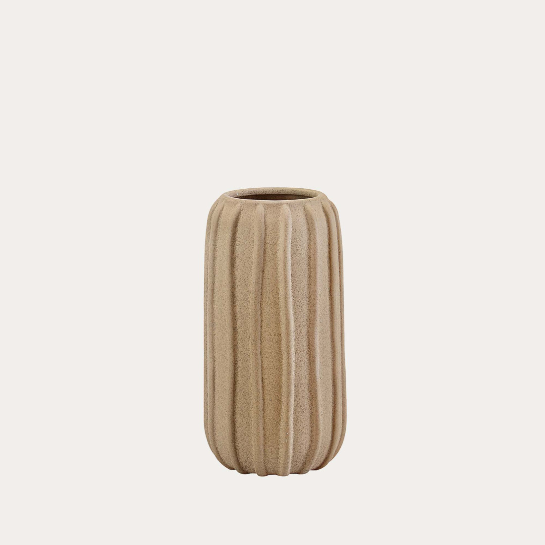 kenay home Jarrón cerámica beige grande