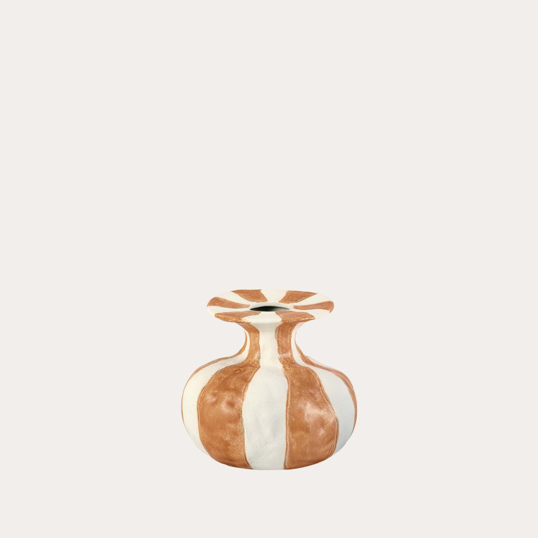 kenay home Jarrón cerámica beige pequeño