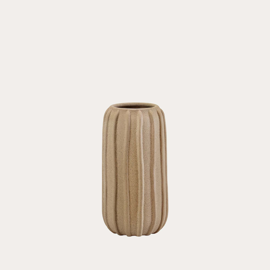 kenay home Jarrón cerámica beige pequeño