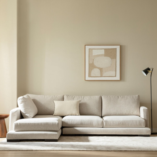 kenay home Sofá beige chaise mediana izquierda En oferta