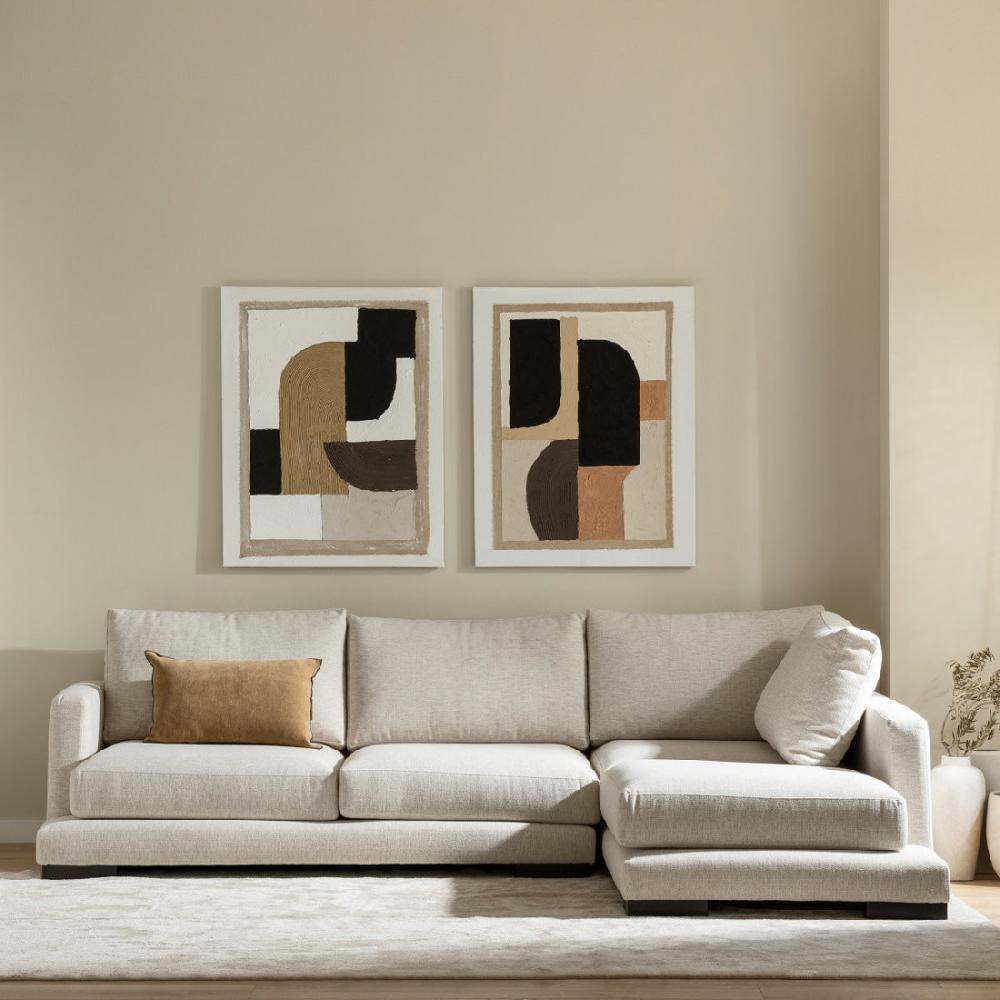 kenay home Sofá beige chaise mediana derecha Libre de impuestos