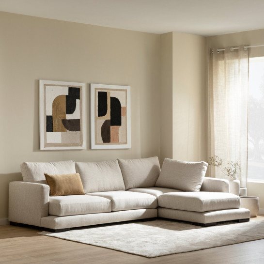 kenay home Sofá beige chaise mediana derecha Libre de impuestos