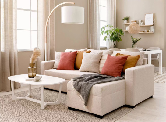 kenay home Sofá cama reversible beige Devoluciones gratuitas