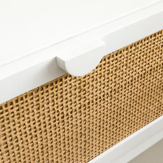 kenay home Consola blanca y ratán 1 cajón Oferta especial