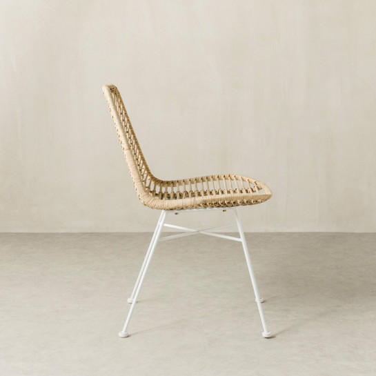 kenay home Silla ratán natural patas blancas Último día