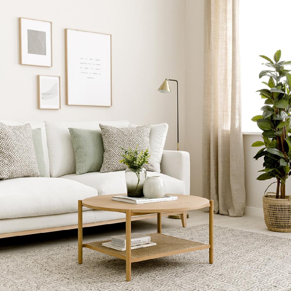 kenay home Mesa de centro redonda roble 80