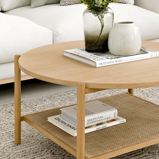 kenay home Mesa de centro redonda roble 80 Precio de fábrica