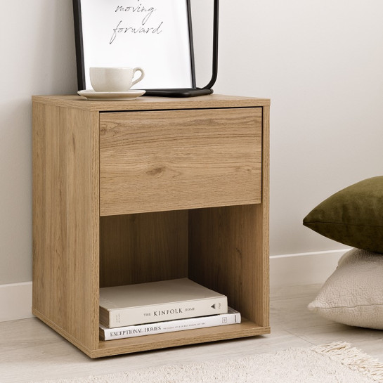 kenay home Pack 2 mesitas de noche natural 1 cajón En oferta