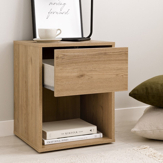 kenay home Pack 2 mesitas de noche natural 1 cajón En oferta