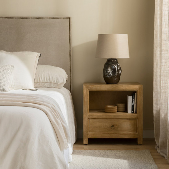 kenay home Pack 2 mesitas de noche natural 1 cajón Rebajas online