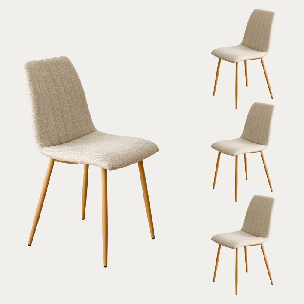 kenay home Pack 4 sillas tapizadas beige