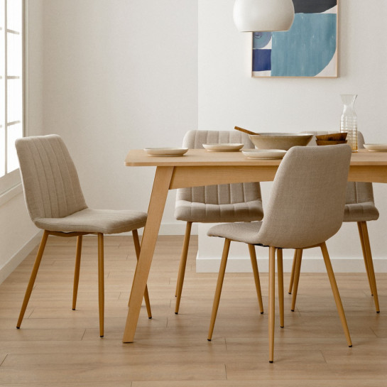 kenay home Pack 4 sillas tapizadas beige Envío gratis