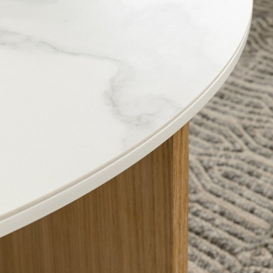 kenay home Mesa de centro redonda porcelana y roble 85 Promoción trimestral