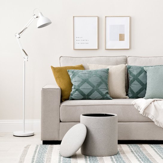 kenay home Puf arcón gris Superdescuento