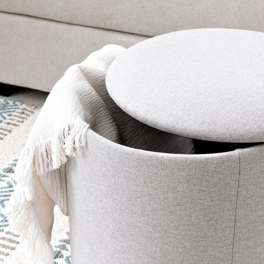 kenay home Puf arcón gris Superdescuento