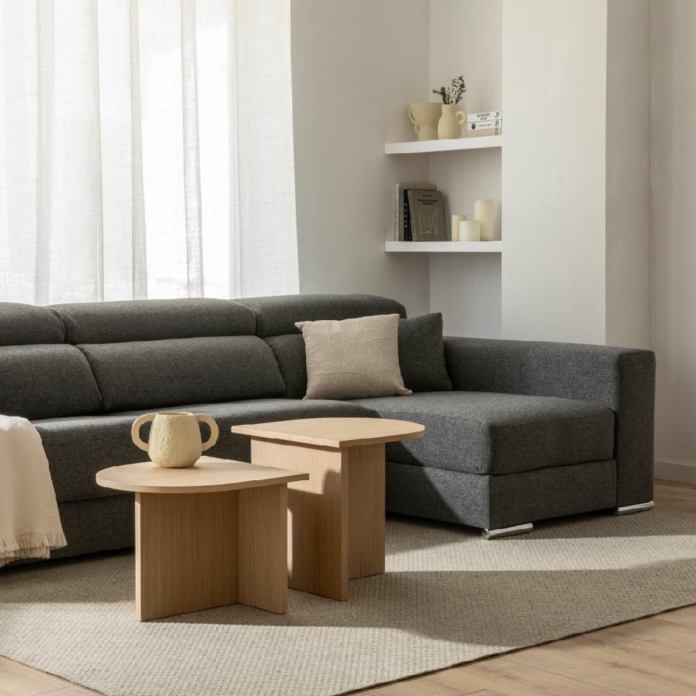 kenay home Set mesas de centro ovaladas natural