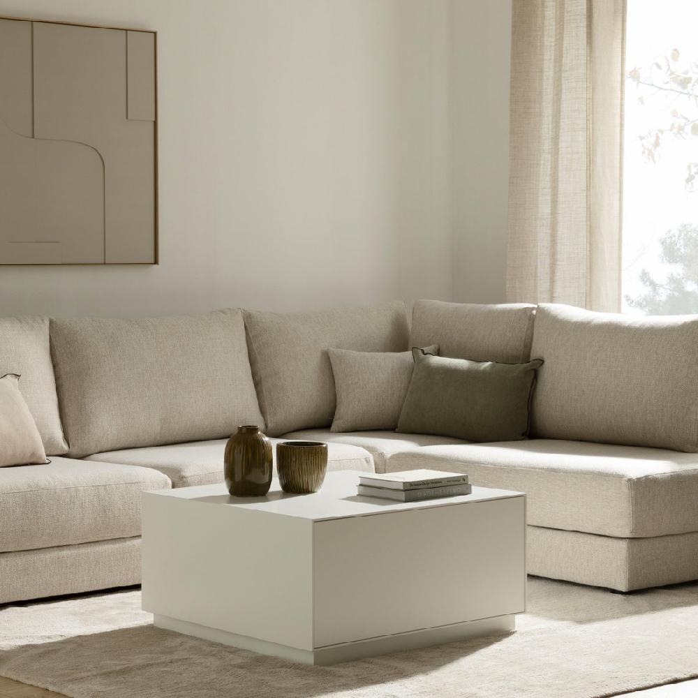 kenay home Mesa de centro cuadrada con cajón blanca 80 Envío internacional gratuito