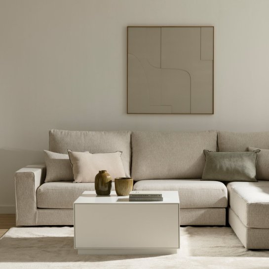 kenay home Mesa de centro cuadrada con cajón blanca 80 Envío internacional gratuito