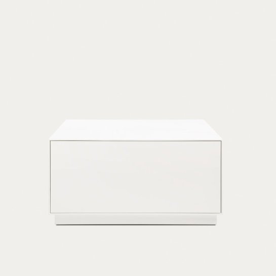 kenay home Mesa de centro cuadrada con cajón blanca 80 Envío internacional gratuito