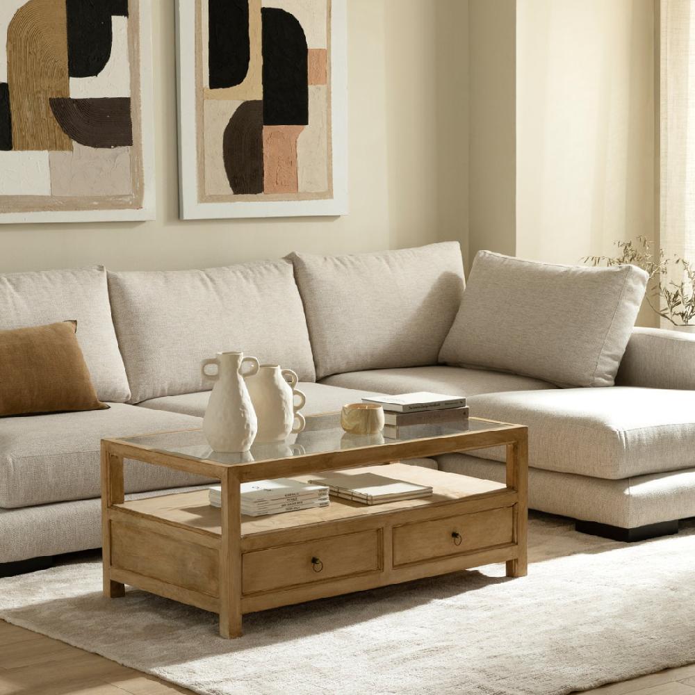 kenay home Mesa de centro rectangular natural 115 Precios de Black Friday