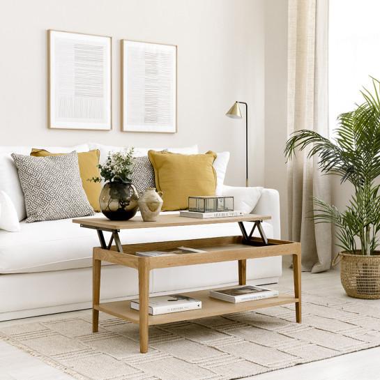 kenay home Mesa de centro elevable rectangular roble 100 Libre de impuestos