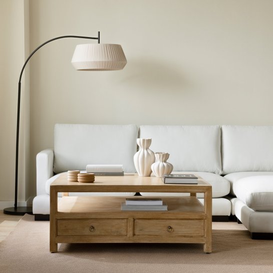 kenay home Mesa de centro cuadrada natural 110 Descuento por venta flash