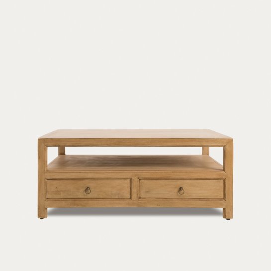 kenay home Mesa de centro cuadrada natural 110 Descuento por venta flash