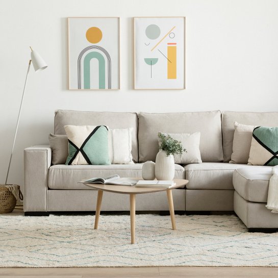 kenay home Mesa de centro triangular natural 85 Rebajas baratas