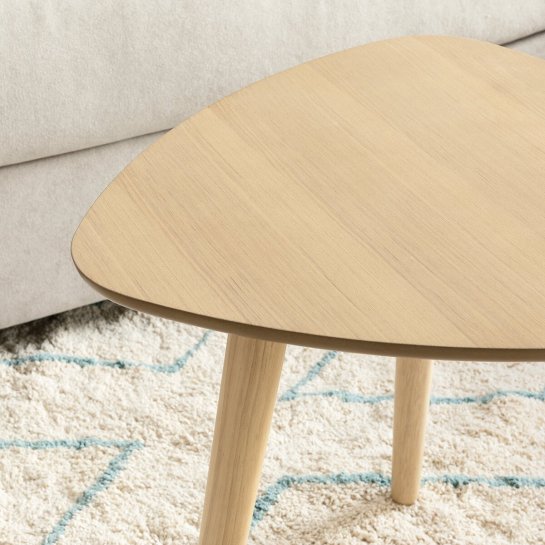 kenay home Mesa de centro triangular natural 85 Rebajas baratas