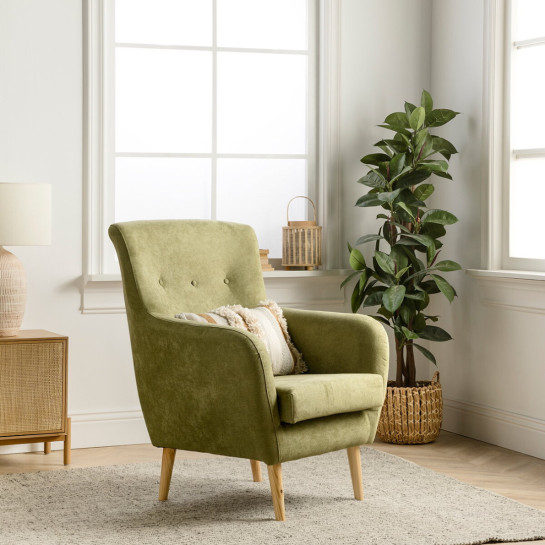 kenay home Butaca tapizada verde Los más vendidos