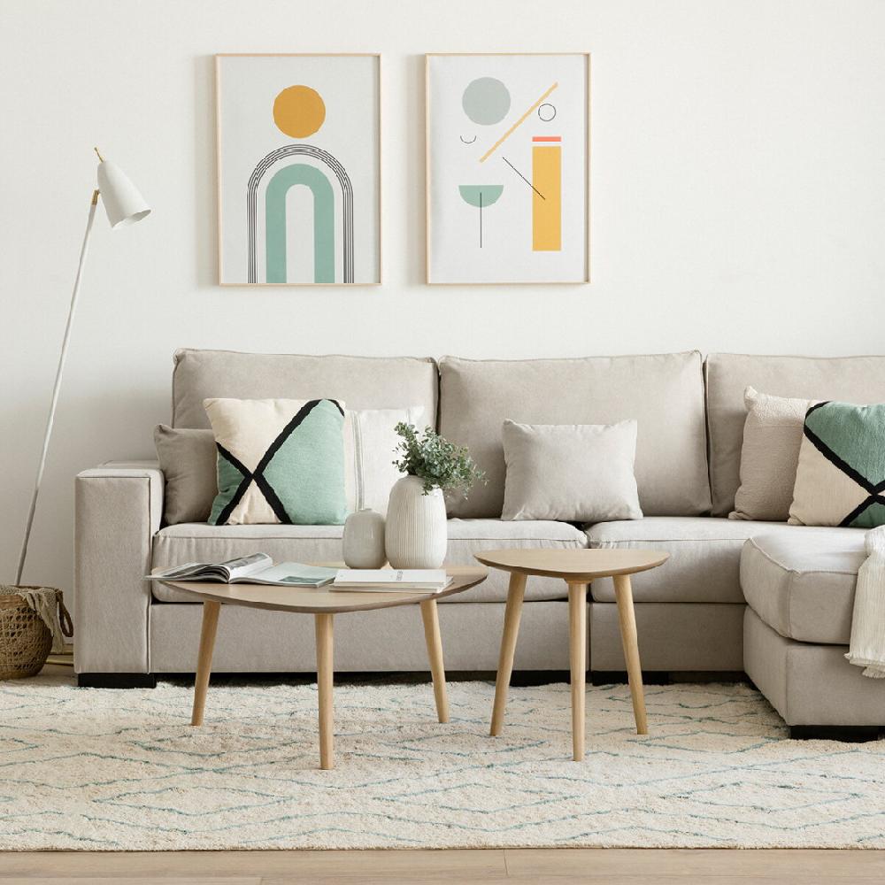 kenay home Mesa de centro triangular natural 48