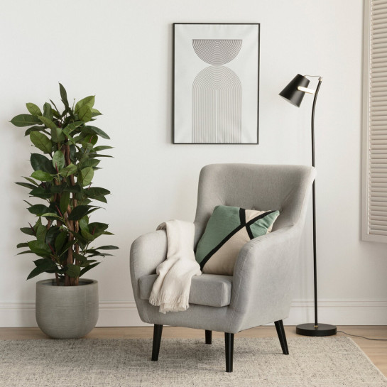 kenay home Butaca tapizada gris Descuento
