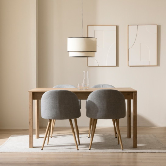 kenay home Mesa de comedor extensible rectangular natural 140 Grandes descuentos