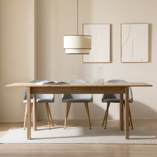 kenay home Mesa de comedor extensible rectangular natural 140 Grandes descuentos