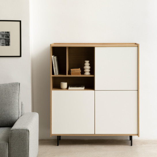 kenay home Aparador compacto 120 blanco y natural Descuentos del mes