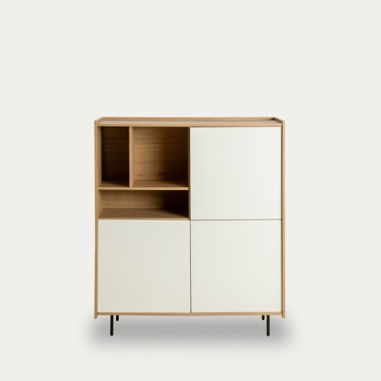 kenay home Aparador compacto 120 blanco y natural Descuentos del mes