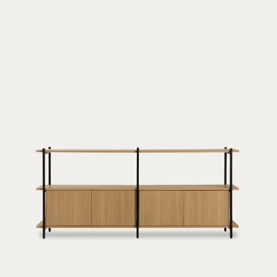 kenay home Estantería baja doble negra Ofertas de temporada